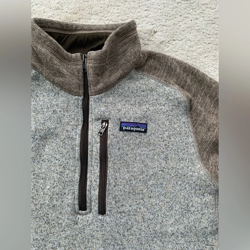 Patagonia Men's Size Medium Brown Tan Better Sweater® Quarter 1/4-Zip Pullover